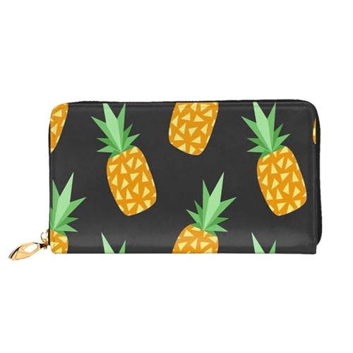 FEYUNYAN Einzigartige Geldbörse für Damen, Ananas-Leder, Geldbörsen-Organizer mit Münzfach mit Reißverschluss und Kartenfächern, RFID-blockierend, schmal, faltbare Geldbörse für den täglichen Gebrauch von FEYUNYAN