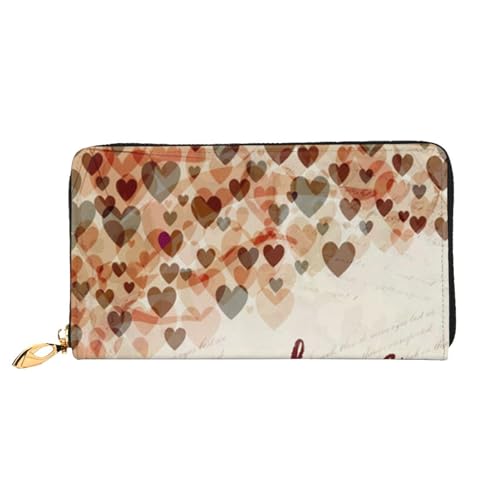 FEYUNYAN Einzigartige Geldbörse für Damen, Fahrrad-Herz-Baum, romantischer Ledergeldbörse, Organizer mit Münzfach mit Reißverschluss und Kartenfächern, RFID-blockierend, schmal, faltbare Geldbörse für von FEYUNYAN