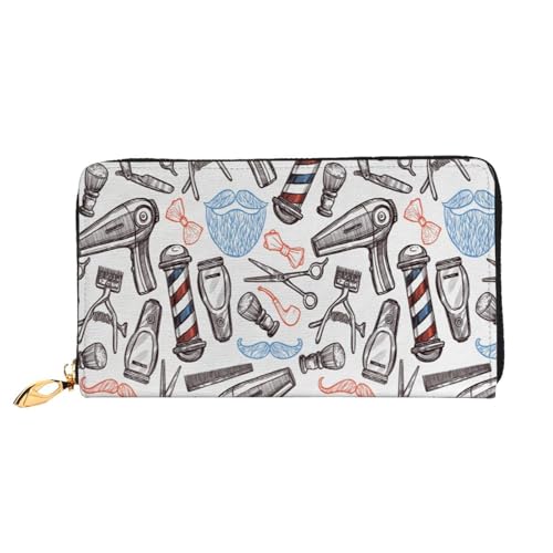 FEYUNYAN Einzigartige Geldbörse für Damen, Friseurbedarf, Ledergeldbörse, Organizer mit Münzfach mit Reißverschluss und Kartenfächern, RFID-blockierend, schmal, faltbare Geldbörse für den täglichen von FEYUNYAN