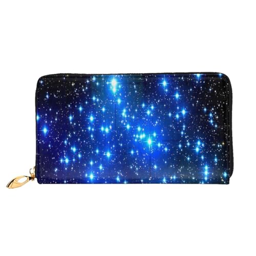 FEYUNYAN Einzigartige Geldbörse für Damen, Galaxie-Sterne, Leder, Geldbörsen-Organizer mit Münzfach mit Reißverschluss und Kartenfächern, RFID-blockierend, schmal, faltbare Geldbörse für den täglichen von FEYUNYAN