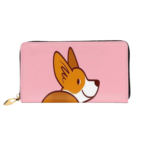 FEYUNYAN Einzigartige Geldbörse für Damen, Hunde-Ledergeldbörse, Organizer mit Münzfach mit Reißverschluss und Kartenfächern, RFID-blockierend, schmal, faltbare Geldbörse für den täglichen Gebrauch von FEYUNYAN