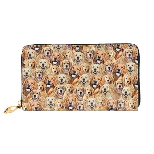 FEYUNYAN Einzigartige Geldbörse für Damen, Labrador-Retriever-Hunde, Leder-Geldbörse mit Münzfach mit Reißverschluss und Kartenfächern, RFID-blockierend, schmal, faltbare Geldbörse für den täglichen von FEYUNYAN