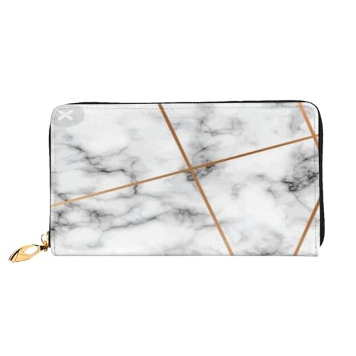 FEYUNYAN Einzigartige Geldbörse für Damen, Marmorierstruktur, Leder, Geldbörsen-Organizer mit Münzfach mit Reißverschluss und Kartenfächern, RFID-blockierend, schmal, faltbare Geldbörse für den von FEYUNYAN