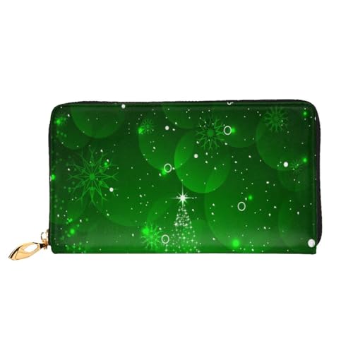 FEYUNYAN Einzigartige Geldbörse für Damen, Motiv: Merry Christmas, Leder, Geldbörsen-Organizer mit Münzfach mit Reißverschluss und Kartenfächern, RFID-blockierend, schmal, faltbare Geldbörse für den von FEYUNYAN