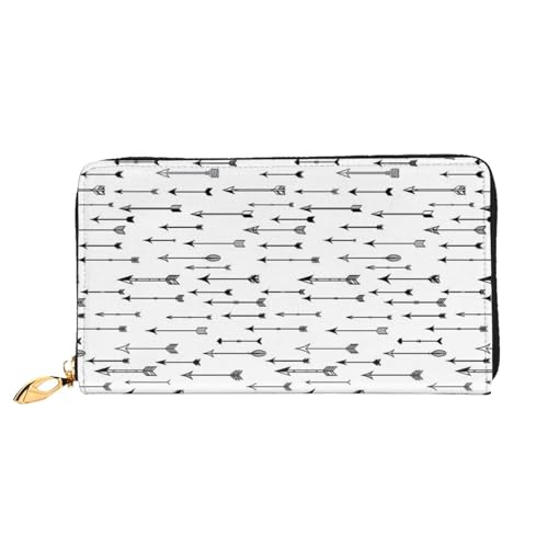 FEYUNYAN Einzigartige Geldbörse für Damen, Pfeil-Ledergeldbörse, Organizer mit Münzfach mit Reißverschluss und Kartenfächern, RFID-blockierend, schmal, faltbare Geldbörse für den täglichen Gebrauch von FEYUNYAN