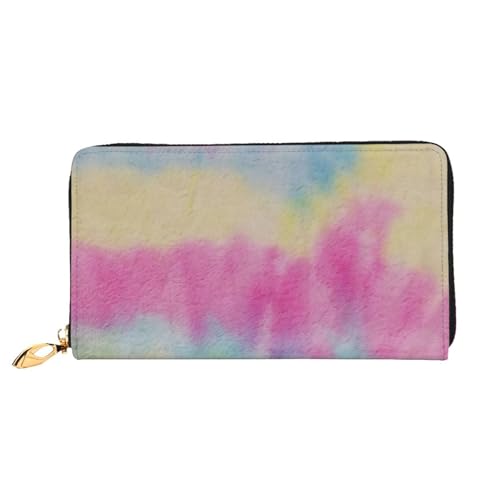 FEYUNYAN Einzigartige Geldbörse für Damen, Regenbogenstreifen, Leder, Geldbörsen-Organizer mit Münzfach mit Reißverschluss und Kartenfächern, RFID-blockierend, schmal, faltbare Geldbörse für den von FEYUNYAN