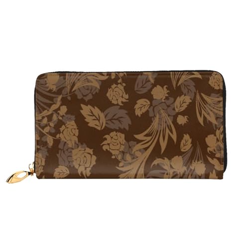 FEYUNYAN Einzigartige Geldbörse für Damen, Set aus kunstvollem Blumenmuster, Ledergeldbörse, Organizer mit Münzfach mit Reißverschluss und Kartenfächern, RFID-blockierend, schmal, faltbare Geldbörse von FEYUNYAN