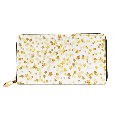 FEYUNYAN Einzigartige Geldbörse für Damen, Spärsed Dreamy Stars Spots Ledergeldbörse Organizer mit Münzfach mit Reißverschluss und Kartenfächern, RFID-blockierend, schmal, faltbare Geldbörse für den von FEYUNYAN