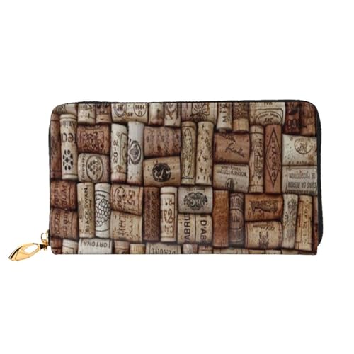 FEYUNYAN Einzigartige Geldbörse für Damen, Weinkork-Leder, Geldbörsen-Organizer mit Münzfach mit Reißverschluss und Kartenfächern, RFID-blockierend, schmal, faltbare Geldbörse für den täglichen von FEYUNYAN