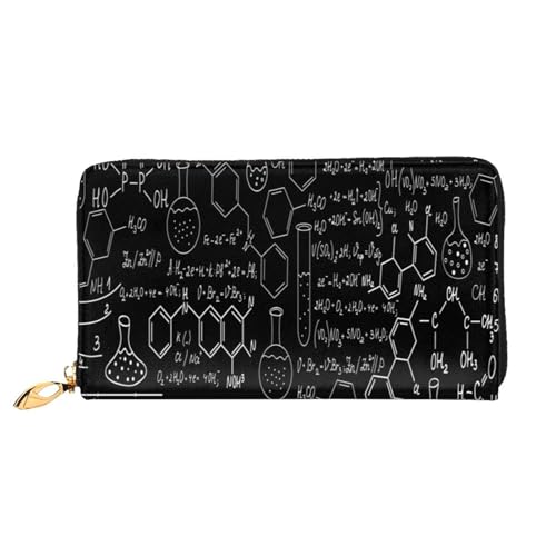FEYUNYAN Einzigartige Geldbörse für Damen, abstrakte Wissenschaft, Chemie, Leder, Geldbörse, Organizer mit Münzfach mit Reißverschluss und Kartenfächern, RFID-blockierend, schmal, faltbare Geldbörse von FEYUNYAN