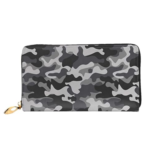 FEYUNYAN Einzigartige Geldbörse für Damen, abstraktes Camouflage-Leder, Geldbörsen-Organizer mit Münzfach mit Reißverschluss und Kartenfächern, RFID-blockierend, schmal, faltbare Geldbörse für den von FEYUNYAN