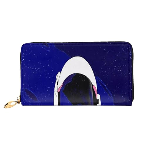 FEYUNYAN Einzigartige Geldbörse für Damen, cooler Mann in Galaxy, Leder-Geldbörsen-Organizer mit Münzfach mit Reißverschluss und Kartenfächern, RFID-blockierend, schmal, faltbare Geldbörse für den von FEYUNYAN