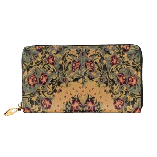 FEYUNYAN Einzigartige Geldbörse für Damen, gewebtes Muster, Leder, Geldbörsen-Organizer mit Münzfach mit Reißverschluss und Kartenfächern, RFID-blockierend, schmal, faltbare Geldbörse für den von FEYUNYAN