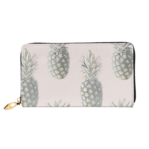FEYUNYAN Einzigartige Geldbörse für Damen, schönes Ananas-Leder, Geldbörsen-Organizer mit Münzfach mit Reißverschluss und Kartenfächern, RFID-blockierend, schmal, faltbare Geldbörse für den täglichen von FEYUNYAN