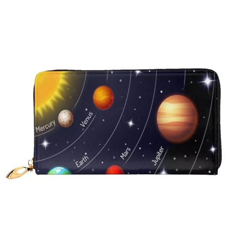 FEYUNYAN Einzigartige Geldbörse für Damen, solarbetriebenes Galaxie-Leder, Geldbörsen-Organizer mit Münzfach mit Reißverschluss und Kartenfächern, RFID-blockierend, schmal, faltbare Geldbörse für den von FEYUNYAN