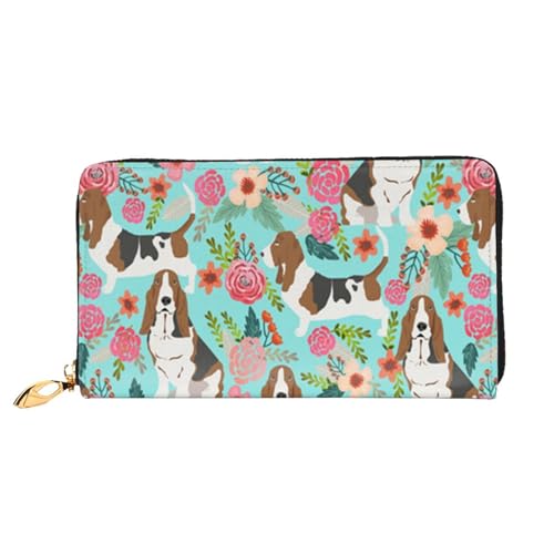 FEYUNYAN Einzigartige Geldbörse für Frauen, lustiger Hunde-Ledergeldbörse, Organizer mit Münzfach mit Reißverschluss und Kartenfächern, RFID-blockierend, schmal, faltbare Geldbörse für den täglichen von FEYUNYAN