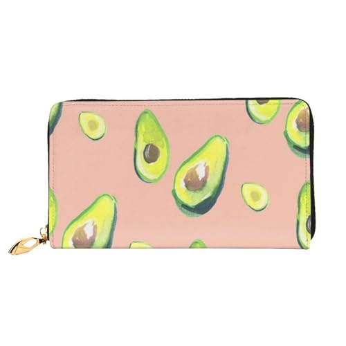 FEYUNYAN Einzigartige Geldbörse für Frauen, viele Avocado-Bilder, Leder-Geldbörsen-Organizer mit Münzfach mit Reißverschluss und Kartenfächern, RFID-blockierend, schmal, faltbare Geldbörse für den von FEYUNYAN