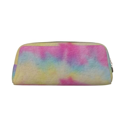 FEYUNYAN Federmäppchen aus Leder, Premium-PVC-Kosmetiktasche, 8 x 5,5 x 20,5 cm, Regenbogenstreifen, wasserdichte Make-up-Reisetasche mit kratzfester Polsterung für Schule, Büro, Reisen von FEYUNYAN