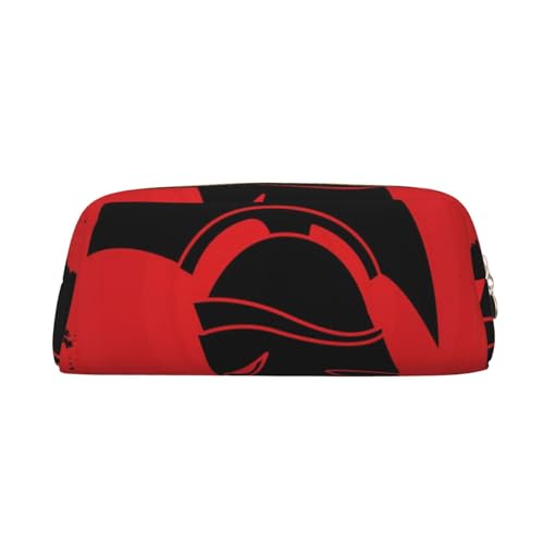 FEYUNYAN Federmäppchen aus Leder, Premium-PVC-Kosmetiktasche, 8 x 5,5 x 20,5 cm, Spartaner-Kriegerhelm, Federmäppchen, wasserdichte Make-up-Reisetasche mit kratzfester Polsterung für Schule, Büro von FEYUNYAN