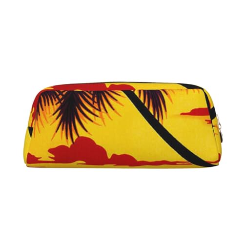 FEYUNYAN Federmäppchen aus Leder, Premium-PVC-Kosmetiktasche, 8 x 5,5 x 20,5 cm, für Paare am Strand, Sonnenuntergang, wasserdichte Make-up-Reisetasche mit kratzfester Polsterung für Schule, Büro von FEYUNYAN