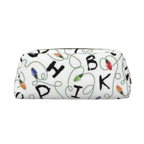 FEYUNYAN Federmäppchen aus Leder, Premium-PVC-Kosmetiktasche, 8 x 5,5 x 20,5 cm, gestreifte und leichte Bleistifttasche, wasserdichte Make-up-Reisetasche mit kratzfester Polsterung für Schule, Büro von FEYUNYAN