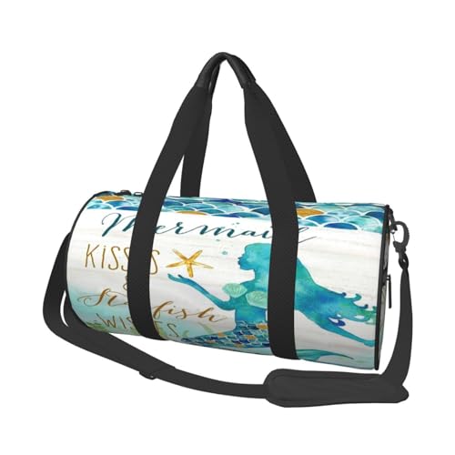 FEYUNYAN Große Kapazität, runde Seesack, Meerjungfrau, geräumige Reisetasche mit verstellbarem Riemen, wasserabweisend, Turnbeutel für Sport, Strand, Wochenendausflüge, Meerjungfrau-Türkis FEYUNYAN Große Kapazität, runde Seesack, Meerjungfrau, geräumige Reisetasche mit verstellbarem Riemen, wasserabweisend, Turnbeutel für Sport, Strand, Wochenendausflüge, Meerjungfrau-Türkis von FEYUNYAN