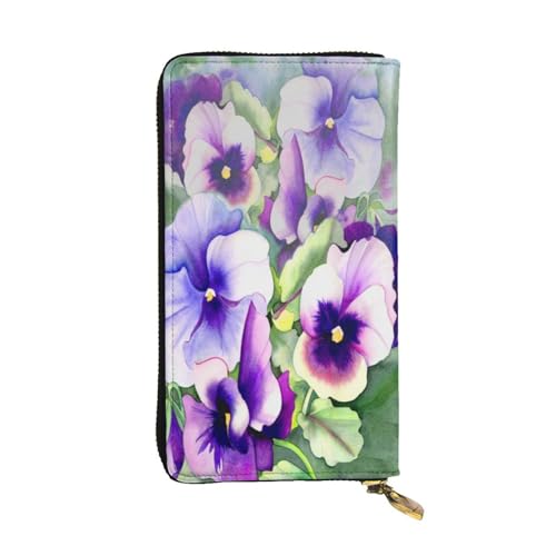 FEYUNYAN Hochwertige Leder-Clutch-Geldbörse für Damen, große Kapazität, Ausweis-Organizer mit Reißverschlusstasche, Stiefmütterchen-Perfektion, Damen-Geldbörse, lange Geldbörse für Damen (Reisen, Büro FEYUNYAN Hochwertige Leder-Clutch-Geldbörse für Damen, große Kapazität, Ausweis-Organizer mit Reißverschlusstasche, Stiefmütterchen-Perfektion, Damen-Geldbörse, lange Geldbörse für Damen (Reisen, Büro von FEYUNYAN