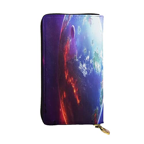 FEYUNYAN Lange Clutch-Geldbörse aus Leder für Damen, große Kapazität, Ausweis-Organizer mit Reißverschlusstasche, 3D-Planeten-Weltraumsterne, Damen-Geldbörse, lange Geldbörse für Damen (Reisen, Büro FEYUNYAN Lange Clutch-Geldbörse aus Leder für Damen, große Kapazität, Ausweis-Organizer mit Reißverschlusstasche, 3D-Planeten-Weltraumsterne, Damen-Geldbörse, lange Geldbörse für Damen (Reisen, Büro von FEYUNYAN