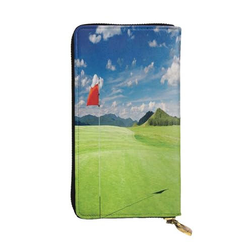 FEYUNYAN Lange Clutch-Geldbörse aus Leder für Damen, große Kapazität, Ausweis-Organizer mit Reißverschlusstasche, Golffeld-Flagge im Loch, Damen-Geldbörse, lange Geldbörse für Damen (Reisen, Alltag FEYUNYAN Lange Clutch-Geldbörse aus Leder für Damen, große Kapazität, Ausweis-Organizer mit Reißverschlusstasche, Golffeld-Flagge im Loch, Damen-Geldbörse, lange Geldbörse für Damen (Reisen, Alltag von FEYUNYAN