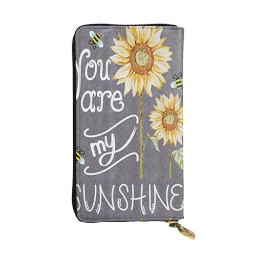 FEYUNYAN Lange Clutch-Geldbörse aus Leder für Damen, große Kapazität, Ausweis-Organizer mit Reißverschlusstasche, Tafel, Bienen, Sonnenblumen, lange Geldbörse, Clutch für Damen (Reisen, Büro, Alltag FEYUNYAN Lange Clutch-Geldbörse aus Leder für Damen, große Kapazität, Ausweis-Organizer mit Reißverschlusstasche, Tafel, Bienen, Sonnenblumen, lange Geldbörse, Clutch für Damen (Reisen, Büro, Alltag von FEYUNYAN