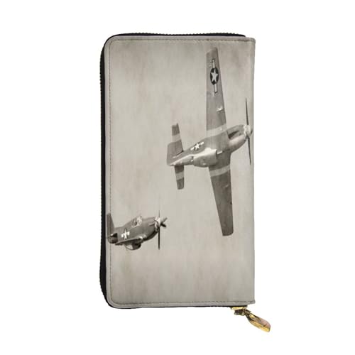 FEYUNYAN Lange Clutch-Geldbörse aus Leder für Damen, große Kapazität, Ausweis-Organizer mit Reißverschlusstasche, Weltkrieg, 2. Weltkrieg, Flugzeug-Geldbörse, lange Geldbörse für Damen (Reisen, Alltag FEYUNYAN Lange Clutch-Geldbörse aus Leder für Damen, große Kapazität, Ausweis-Organizer mit Reißverschlusstasche, Weltkrieg, 2. Weltkrieg, Flugzeug-Geldbörse, lange Geldbörse für Damen (Reisen, Alltag von FEYUNYAN