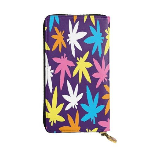 FEYUNYAN Lange Clutch-Geldbörse aus Leder für Damen, große Kapazität, Ausweis-Organizer mit Reißverschlusstasche, buntes Unkraut-Damengeldbörse, lange Geldbörse für Damen (Reisen, Büro, Alltag FEYUNYAN Lange Clutch-Geldbörse aus Leder für Damen, große Kapazität, Ausweis-Organizer mit Reißverschlusstasche, buntes Unkraut-Damengeldbörse, lange Geldbörse für Damen (Reisen, Büro, Alltag von FEYUNYAN
