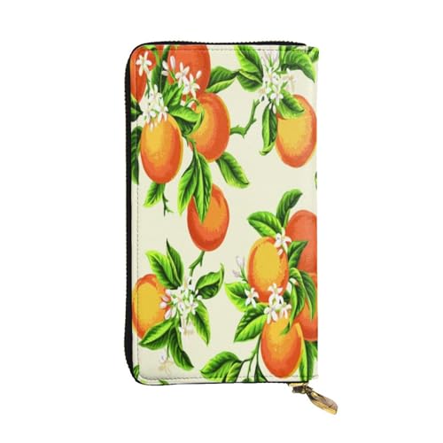 FEYUNYAN Lange Clutch-Geldbörse aus Leder für Damen, große Kapazität, Ausweis-Organizer mit Reißverschlusstasche, gelbe Blüte, orangefarbene Früchte, lange Geldbörse für Damen (Reisen, Alltag), Gelbe FEYUNYAN Lange Clutch-Geldbörse aus Leder für Damen, große Kapazität, Ausweis-Organizer mit Reißverschlusstasche, gelbe Blüte, orangefarbene Früchte, lange Geldbörse für Damen (Reisen, Alltag), Gelbe von FEYUNYAN