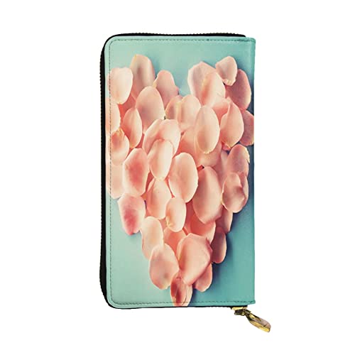 FEYUNYAN Lange Clutch-Geldbörse aus Leder für Damen, große Kapazität, Ausweis-Organizer mit Reißverschlusstasche, herzförmige Blumenblätter, Damen-Geldbörse, lange Geldbörse für Damen (Reisen, Büro FEYUNYAN Lange Clutch-Geldbörse aus Leder für Damen, große Kapazität, Ausweis-Organizer mit Reißverschlusstasche, herzförmige Blumenblätter, Damen-Geldbörse, lange Geldbörse für Damen (Reisen, Büro von FEYUNYAN