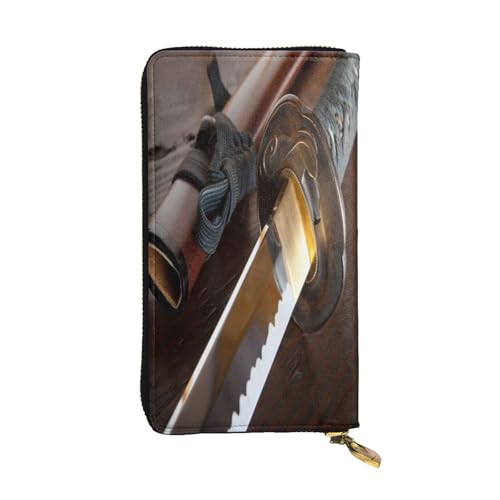 FEYUNYAN Lange Clutch-Geldbörse aus Leder für Damen, große Kapazität, Ausweis-Organizer mit Reißverschlusstasche, japanisches Samurai-Schwert, Damen-Geldbörse, lange Geldbörse für Damen (Reisen, Büro FEYUNYAN Lange Clutch-Geldbörse aus Leder für Damen, große Kapazität, Ausweis-Organizer mit Reißverschlusstasche, japanisches Samurai-Schwert, Damen-Geldbörse, lange Geldbörse für Damen (Reisen, Büro von FEYUNYAN