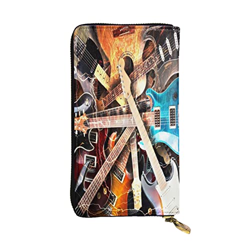 FEYUNYAN Lange Clutch-Geldbörse aus Leder für Damen, große Kapazität, Ausweis-Organizer mit Reißverschlusstasche, magische E-Gitarre, Musik, Damen, lange Geldbörse, Clutch für Damen (Reisen, Alltag FEYUNYAN Lange Clutch-Geldbörse aus Leder für Damen, große Kapazität, Ausweis-Organizer mit Reißverschlusstasche, magische E-Gitarre, Musik, Damen, lange Geldbörse, Clutch für Damen (Reisen, Alltag von FEYUNYAN