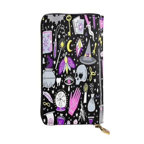FEYUNYAN Lange Clutch-Geldbörse aus Leder für Damen, große Kapazität, Ausweis-Organizer mit Reißverschlusstasche, magische Hexe, böhmische Damen-Geldbörse, lange Geldbörse für Damen (Reisen, Büro FEYUNYAN Lange Clutch-Geldbörse aus Leder für Damen, große Kapazität, Ausweis-Organizer mit Reißverschlusstasche, magische Hexe, böhmische Damen-Geldbörse, lange Geldbörse für Damen (Reisen, Büro von FEYUNYAN