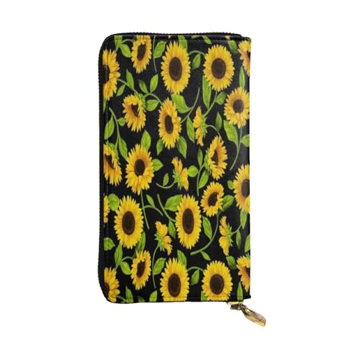 FEYUNYAN Lange Clutch-Geldbörse aus Leder für Damen, große Kapazität, Ausweis-Organizer mit Reißverschlusstasche, schöne Sonnenblumen-Geldbörse, lange Geldbörse für Damen (Reisen, Büro, Alltag FEYUNYAN Lange Clutch-Geldbörse aus Leder für Damen, große Kapazität, Ausweis-Organizer mit Reißverschlusstasche, schöne Sonnenblumen-Geldbörse, lange Geldbörse für Damen (Reisen, Büro, Alltag von FEYUNYAN