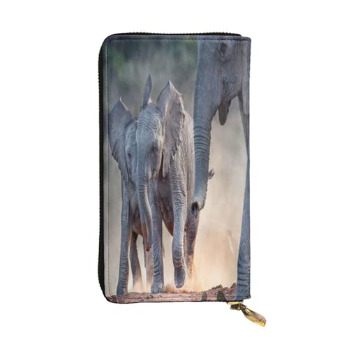 FEYUNYAN Lange Clutch-Geldbörse aus Leder für Damen, große Kapazität, Ausweis-Organizer mit Reißverschlusstasche, zwei Elefanten spielen Frauen, lange Geldbörse für Damen (Reisen, Büro, Alltag), Zwei FEYUNYAN Lange Clutch-Geldbörse aus Leder für Damen, große Kapazität, Ausweis-Organizer mit Reißverschlusstasche, zwei Elefanten spielen Frauen, lange Geldbörse für Damen (Reisen, Büro, Alltag), Zwei von FEYUNYAN