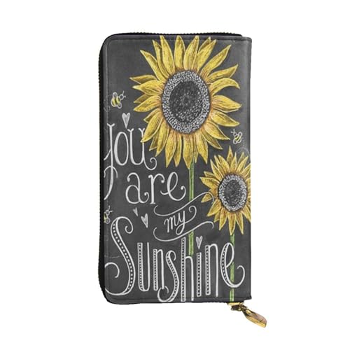 FEYUNYAN Lange Clutch-Geldbörse aus Leder für Damen, großes Fassungsvermögen, Ausweis-Organizer mit Reißverschlusstasche, "You are My Sunflower"-Damengeldbörse, lange Geldbörse für Damen (Reisen, Büro FEYUNYAN Lange Clutch-Geldbörse aus Leder für Damen, großes Fassungsvermögen, Ausweis-Organizer mit Reißverschlusstasche, "You are My Sunflower"-Damengeldbörse, lange Geldbörse für Damen (Reisen, Büro von FEYUNYAN
