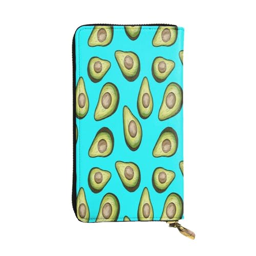 FEYUNYAN Lange Clutch-Geldbörse aus Leder für Damen, großes Fassungsvermögen, Ausweis-Organizer mit Reißverschlusstasche, frische tropische Früchte, Avocado, lange Geldbörse, Clutch für Damen (Reisen FEYUNYAN Lange Clutch-Geldbörse aus Leder für Damen, großes Fassungsvermögen, Ausweis-Organizer mit Reißverschlusstasche, frische tropische Früchte, Avocado, lange Geldbörse, Clutch für Damen (Reisen von FEYUNYAN