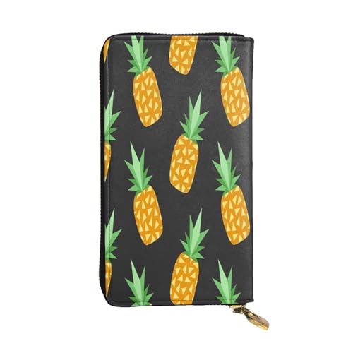 FEYUNYAN Lange Clutch-Geldbörse aus hochwertigem Leder für Damen, große Kapazität, Ausweis-Organizer mit Reißverschlusstasche, Ananas-Damengeldbörse, lange Geldbörse für Damen (Reisen, Büro, Alltag FEYUNYAN Lange Clutch-Geldbörse aus hochwertigem Leder für Damen, große Kapazität, Ausweis-Organizer mit Reißverschlusstasche, Ananas-Damengeldbörse, lange Geldbörse für Damen (Reisen, Büro, Alltag von FEYUNYAN