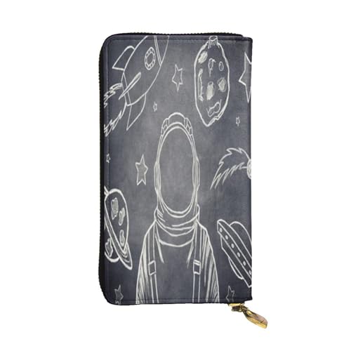 FEYUNYAN Lange Clutch-Geldbörse aus hochwertigem Leder für Damen, große Kapazität, Ausweis-Organizer mit Reißverschlusstasche, Astronauten-Damengeldbörse, lange Geldbörse für Damen (Reisen, Büro FEYUNYAN Lange Clutch-Geldbörse aus hochwertigem Leder für Damen, große Kapazität, Ausweis-Organizer mit Reißverschlusstasche, Astronauten-Damengeldbörse, lange Geldbörse für Damen (Reisen, Büro von FEYUNYAN