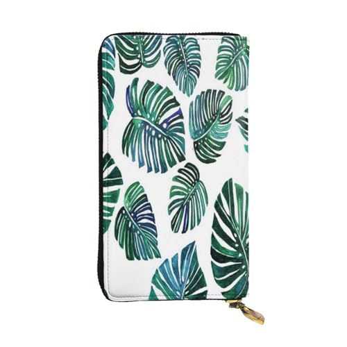 FEYUNYAN Lange Clutch-Geldbörse aus hochwertigem Leder für Damen, große Kapazität, Ausweis-Organizer mit Reißverschlusstasche, Bananenblätter, lange Geldbörse für Damen (Reisen, Büro, Alltag FEYUNYAN Lange Clutch-Geldbörse aus hochwertigem Leder für Damen, große Kapazität, Ausweis-Organizer mit Reißverschlusstasche, Bananenblätter, lange Geldbörse für Damen (Reisen, Büro, Alltag von FEYUNYAN