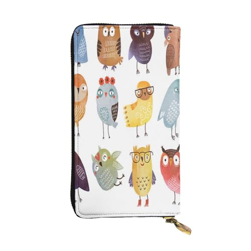 FEYUNYAN Lange Clutch-Geldbörse aus hochwertigem Leder für Damen, große Kapazität, Ausweis-Organizer mit Reißverschlusstasche, Eulen, Vögel, Damen-Geldbörse, lange Geldbörse für Damen (Reisen, Büro FEYUNYAN Lange Clutch-Geldbörse aus hochwertigem Leder für Damen, große Kapazität, Ausweis-Organizer mit Reißverschlusstasche, Eulen, Vögel, Damen-Geldbörse, lange Geldbörse für Damen (Reisen, Büro von FEYUNYAN