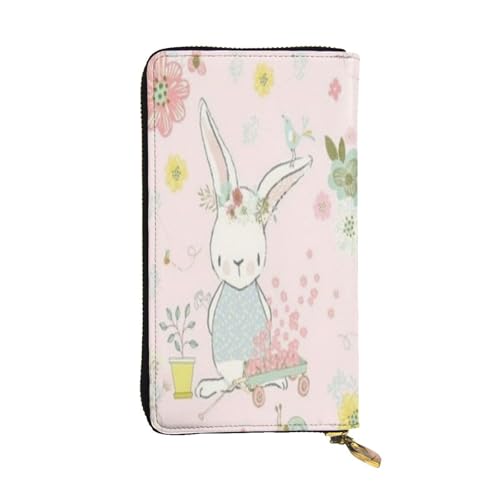 FEYUNYAN Lange Clutch-Geldbörse aus hochwertigem Leder für Damen, große Kapazität, Ausweis-Organizer mit Reißverschlusstasche, Gartenhasen-Geldbörse, lange Geldbörse für Damen (Reisen, Büro, Alltag FEYUNYAN Lange Clutch-Geldbörse aus hochwertigem Leder für Damen, große Kapazität, Ausweis-Organizer mit Reißverschlusstasche, Gartenhasen-Geldbörse, lange Geldbörse für Damen (Reisen, Büro, Alltag von FEYUNYAN