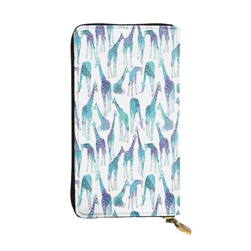 FEYUNYAN Lange Clutch-Geldbörse aus hochwertigem Leder für Damen, große Kapazität, Ausweis-Organizer mit Reißverschlusstasche, Giraffenmuster, lange Geldbörse, Clutch für Damen (Reisen, Büro, Alltag FEYUNYAN Lange Clutch-Geldbörse aus hochwertigem Leder für Damen, große Kapazität, Ausweis-Organizer mit Reißverschlusstasche, Giraffenmuster, lange Geldbörse, Clutch für Damen (Reisen, Büro, Alltag von FEYUNYAN