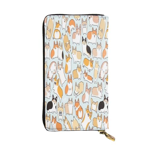 FEYUNYAN Lange Clutch-Geldbörse aus hochwertigem Leder für Damen, große Kapazität, Ausweis-Organizer mit Reißverschlusstasche, Hunde-Damengeldbörse, lange Geldbörse für Damen (Reisen, Büro, Alltag FEYUNYAN Lange Clutch-Geldbörse aus hochwertigem Leder für Damen, große Kapazität, Ausweis-Organizer mit Reißverschlusstasche, Hunde-Damengeldbörse, lange Geldbörse für Damen (Reisen, Büro, Alltag von FEYUNYAN