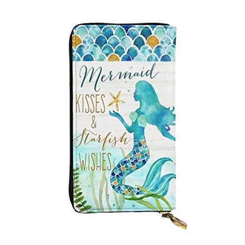 FEYUNYAN Lange Clutch-Geldbörse aus hochwertigem Leder für Damen, große Kapazität, Ausweis-Organizer mit Reißverschlusstasche, Meerjungfrauen-Geldbörse, lange Geldbörse für Damen (Reisen, Büro, Alltag FEYUNYAN Lange Clutch-Geldbörse aus hochwertigem Leder für Damen, große Kapazität, Ausweis-Organizer mit Reißverschlusstasche, Meerjungfrauen-Geldbörse, lange Geldbörse für Damen (Reisen, Büro, Alltag von FEYUNYAN