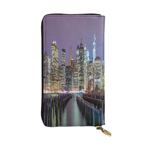 FEYUNYAN Lange Clutch-Geldbörse aus hochwertigem Leder für Damen, große Kapazität, Ausweis-Organizer mit Reißverschlusstasche, New York City, Damen-Geldbörse, lange Geldbörse für Damen (Reisen, Büro FEYUNYAN Lange Clutch-Geldbörse aus hochwertigem Leder für Damen, große Kapazität, Ausweis-Organizer mit Reißverschlusstasche, New York City, Damen-Geldbörse, lange Geldbörse für Damen (Reisen, Büro von FEYUNYAN
